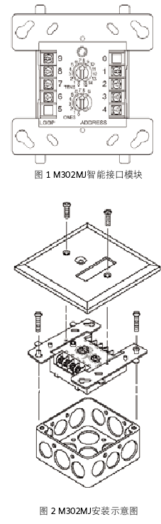 江森 Johnson　M302MJ普通探测器智能接口模块安装示意图